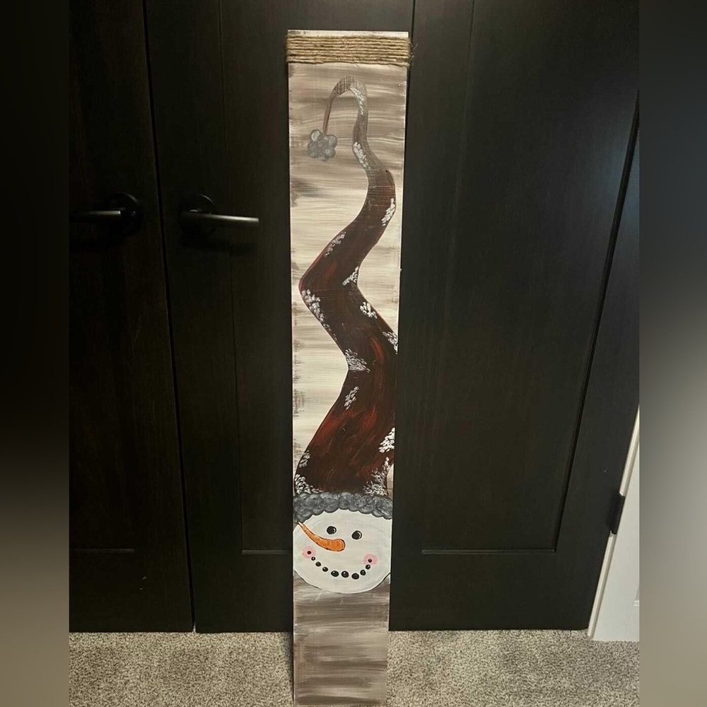 Snowman board art